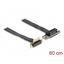 Delock Riser karta PCI Express, ze zástrčky x1 90° pravoúhlý na slot x1 90° pravoúhlý, s kabelem, délka 60 cm