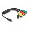 Delock Čtyřportový kabelový Hub USB 2.0 s rozhraním USB Type-C™ na 3 x USB-A samice + 1 x USB-C™ samec