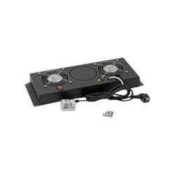 Triton RAB-CH-X21-A1 - Větrání skříně - s 2 chladicí ventilátory, termostat - AC 220 V - RAL 9005 - 4U