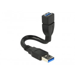 Delock ShapeCable - Prodlužovací šňůra USB - USB typ A (F) do USB typ A (M) - USB 3.0 - 15 cm - černá