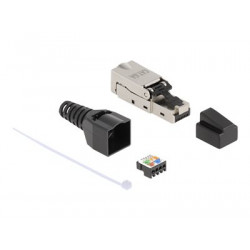 RJ45 plug to LSA with strain relief and, RJ45 plug to LSA with strain relief and