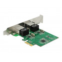 Delock PCI Express Card 2 x Gigabit LAN - Síťový adaptér - PCIe 1.1 nízký profil - Gigabit Ethernet x 2