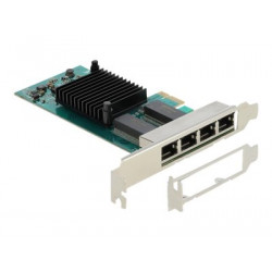 DELOCK, PCI Express x1 Card 4 x RJ45 Gigabit LAN