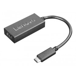 Lenovo - Video adaptér - USB-C s piny (male) do HDMI se zdířkami (female) - 24 cm - černá - podpora 4K60 Hz (3840 x 2160) - pro Legion Y720-15; Miix 520-12; Tablet 10; ThinkPad 11; A275; A285; A475; A485; E48X; E58X; L380; L380 Yoga; L480; L580; P1; P51; P51s; P52; P52s; P72; T25; T480; T580; X1 Carbon; X1 Extreme; X1 Tablet; X1 Yoga; X280; X380 Yoga; ThinkPad Yoga 11; V720; Yoga 720-12; 720-13; 730-13; 730-15; 920-13