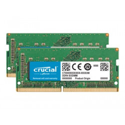 Crucial - DDR4 - sada - 64 GB: 2 x 32 GB - SO-DIMM 260-pin - 2666 MHz PC4-21300 - CL19 - 1.2 V - bez vyrovnávací paměti - bez ECC - pro Apple iMac (Začátek 2019); Mac mini (konec roku 2018)