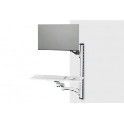 DIGITUS Pracovní stanice (monitor, klávesnice, myš) Nástěnný držák 32", 8 kg, VESA 75x75 100x100, bílá černá