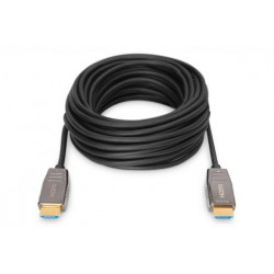 Digitus HDMI AOC hybridní optický kabel, Type A M M, 10m, UHD 8K@60Hz, CE, gold, bl