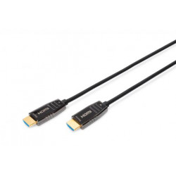 Digitus HDMI 2.1 AOC hybridní optický kabel, Typ A M M, 30m, UHD 8K@60Hz, CE, gold, bl