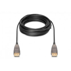 Digitus DisplayPort AOC hybridní připojovací kabel M M, 15m, UHD 8K@60Hz, CE, zlato, bl