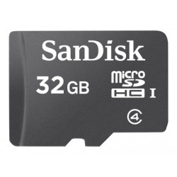 SanDisk - Paměťová karta flash - 32 GB - Třída 4 - microSDHC - černá