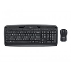 Logitech Wireless Combo MK330 - Klávesnice a sada myši - bezdrátový - 2.4 GHz - US mezinárodní - černá
