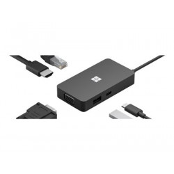 Microsoft USB-C Travel Hub - Dokovací stanice - USB-C - VGA, HDMI - GigE - komerční