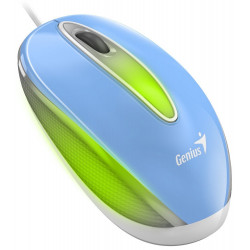 Genius DX-Mini Myš, drátová, optická, 1000DPI, 3 tlačítka, USB, RGB LED, modrá