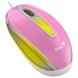 Genius DX-Mini Myš, drátová, optická, 1000DPI, 3 tlačítka, USB, RGB LED, růžová