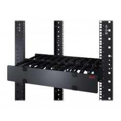 APC Horizontal Cable Manager Single-Sided with Cover - Panel racku pro správu kabelů s krytem - černá - 1U - pro P N: SMTL1000RMI2UC, SMX1000C, SMX1500RM2UC, SMX1500RM2UCNC, SMX750C, SMX750CNC