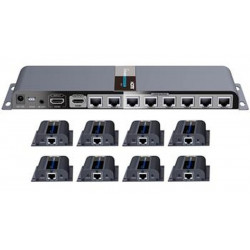 PremiumCord HDMI 1-8 splitter+extender po CAT6 6a 7, FULL HD, 3D