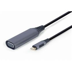 Gembird adaptér USB-C (M) na VGA (F), 0.15m kábel, šedý