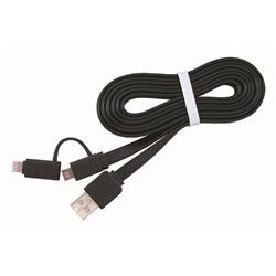 Gembird kábel 2v1 combo, Lightning 8-pin (M) microUSB na USB 2.0 (M), 1 m, čierny