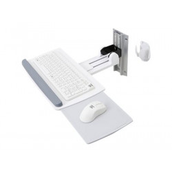 Ergotron Neo-Flex Keyboard Wall Mount - Montážní sada (opěrka zápěstí, mouse pouch, montážní úchyt, zásuvka pro klávesnici, montážní materiál, nástěnná kolejnice 10 palců (25,4 cm)) - pro klávesnice myš - bílá