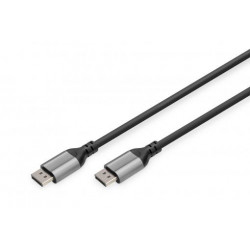 DIGITUS 8K @ 60Hz; DP tp DP Connectioncable; DP 1.4 Alu Housing; Black; 1m