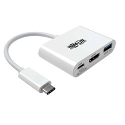 Tripplite Adaptér USB-C HDMI 4K, s USB-A, s nabíjením PD, HDCP, bílá