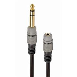 Gembird audio adaptér 6.35 mm (M) na 3.5 mm stereo jack (F), 0,2m