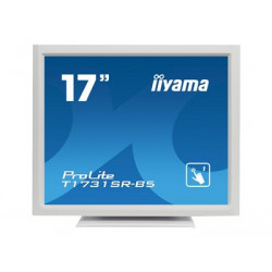 iiyama ProLite T1731SR-W5 - LED monitor - 17" - dotykový displej - 1280 x 1024 @ 75 Hz - TN - 250 cd m2 - 1000:1 - 5 ms - HDMI, VGA, DisplayPort - reproduktory - bílá