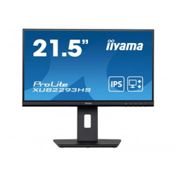 iiyama ProLite XUB2293HS-B5 - LED monitor - 22" (21.5" zobrazitelný) - 1920 x 1080 Full HD (1080p) @ 75 Hz - IPS - 250 cd m2 - 1000:1 - 3 ms - HDMI, DisplayPort - reproduktory - matná čerň