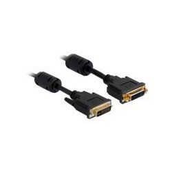 Delock - Prodlužovací kabel DVI - DVI-I (M) do DVI-I (F) - 3 m - křídlové šrouby - černá