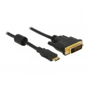 Delock - Kabel adaptéru - dva spoje - mini HDMI s piny (male) do DVI-D s piny (male) - 1 m - černá