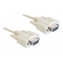 Delock - Null modem kabel - DB-9 (F) do DB-9 (F) - 5 m - křídlové šrouby - šedá