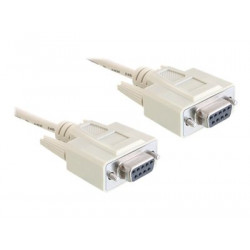 Delock - Null modem kabel - DB-9 (F) do DB-9 (F) - 5 m - křídlové šrouby - šedá