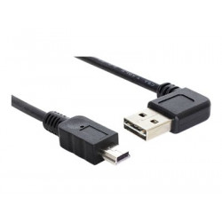 Delock EASY-USB - Kabel USB - mini-USB Type B (M) do USB (M) - 3 m - konektor 90° - černá