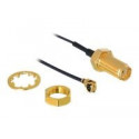 Delock HF Antenna Connection for Installation - Kabel antény - I-PEX (M) do SMA (F) - 35 cm - černá