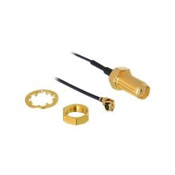 Delock HF Antenna Connection for Installation - Kabel antény - I-PEX (M) do SMA (F) - 35 cm - černá