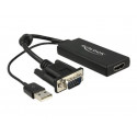 Delock - Nástroj pro převod videa - VGA - HDMI - černá - maloobchod