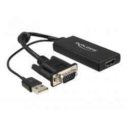 Delock - Nástroj pro převod videa - VGA - HDMI - černá - maloobchod