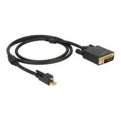 Delock Cable mini Displayport 1.2 male with screw  DVI male 4K Active - Nástroj pro převod videa - Parade PS171 - DisplayPort - DVI - černá