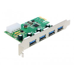 Delock PCI Express Card  4 x external USB 3.0 - USB adaptér - PCIe 2.0 - USB 3.0 x 4