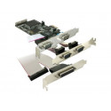 Delock PCI Express card 4 x serial, 1x parallel - Paralelně-sériový adaptér - PCIe - RS-232 - 4 porty + 1x paralelní port