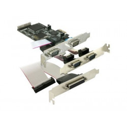 Delock PCI Express card 4 x serial, 1x parallel - Paralelně-sériový adaptér - PCIe - RS-232 - 4 porty + 1x paralelní port