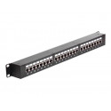 Delock - Patch panel with couplers - RJ-45 X 24 - černá - 1U - 19"