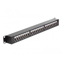 Delock - Patch panel with couplers - RJ-45 X 24 - černá - 1U - 19"