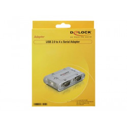 Delock USB 2.0 to 4 port serial HUB - Sériový adaptér - USB 2.0 - RS-232 x 4