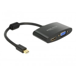 Delock - Video adaptér - DisplayPort (M) do HD-15 (VGA), HDMI (F) - 18 cm - černá