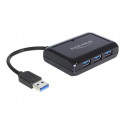 Delock USB 3.0 Hub 3 Port + 1 Port Gigabit LAN 10 100 1000 Mb s - Síťový adaptér - USB 3.0 - GigE - 1000Base-T + 3 x USB 3.0