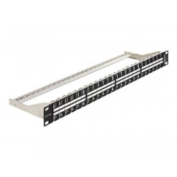 Delock Keystone Patch Panel - Propojovací panel - černá - 1U - 19" - 48 portů