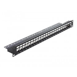 Delock Keystone Patch Panel - Propojovací panel - černá - 1U - 19" - 24 porty
