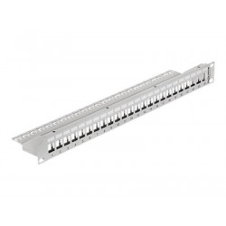 Delock Keystone Patch Panel - Propojovací panel - šedá - 1U - 19" - 24 porty