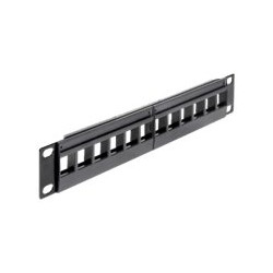 Delock - Propojovací panel - černá - 1U - 10" - 12 portů